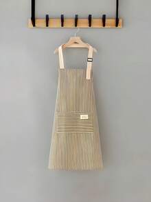 1PC ADJUSTABLE COLORFUL STRIPED APRON WITH POCKET GREEN STRIPES UNISEX FOR KITCHEN COOKING BBQ MACHINE WASHABLE CHRISTMAS GIFT - Multicolor - View 16