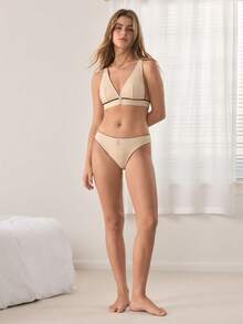 Ocili Bộ đồ lót nữ 100% cotton - Màu Khaki - Xem 4