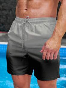 Manfinity KASUA Men's Ombre Print Drawstring Waist Beach Shorts, Holiday - Multicolor - View 3