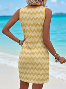 Sylviya Đầm dệt kim Jacquard dáng thường ngày dành cho nữ, thích hợp cho kỳ nghỉ hè. - Nhiều màu - Xem 2