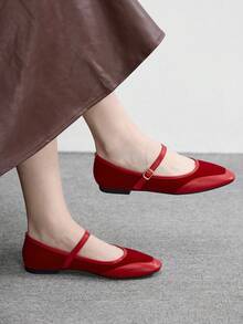 CUCCOO BIZCHIC 简约大方时尚百搭休闲通勤女式平底鞋 - 大紅 - 查看 6