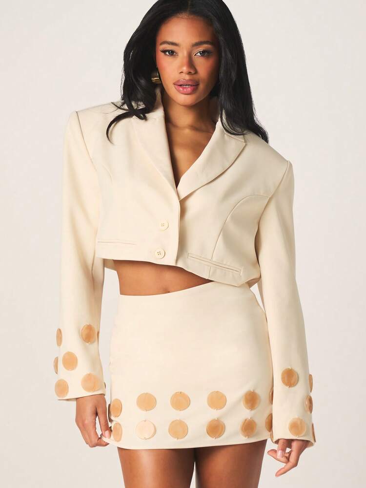 MISSGUIDED Minirock mit Perlenbesatz und Polka-Dots