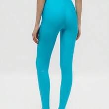 Alo Yoga Leggings HIGH WAIST FAST Sweat Absorption Breathable Lightweight Solid Good Elasticity Easy To Wash Running Sports Women Sky Blue W5949R - BRIGTH AQUA - 湖藍色 - 查看 3