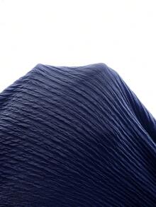 MaterniChic Fashionable & Versatile Textured Asymmetrical Shoulder Metal Buckle Maternity Dress - Royal Blue - View 8