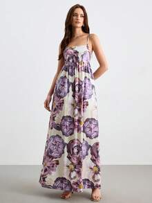 CielaLinda Đầm maxi hai dây in họa tiết nhuộm màu chuyển sắc dành cho nữ, đầm mặc thường ngày đi nghỉ mát. - Nhiều màu - Xem 4