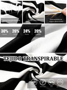 Top tejido crop con patrón de rayas para uso casual  para mujeres - Blanco y Negro - Ver 8