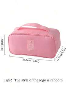 1pc 9.4inch Portable Toiletry Travel Bag, Divided Storage Bag For Underwear, Convenient And Practical, Can Be Used To Classify Clothes And Personal Items, Travel Storage,Solid Waterproof Underwear & Diapers Luggage Organizer For Travel,Holiday,Back To School Christmas For Holiday Gift Giving,Boho Vibes - Pink - View 10