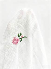 Airaco Camisa de mujer de manga larga con botones, de estilo casual y romántico, con bordado floral - Blanco - Ver 5