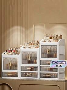 A High-End And Elegant Drawer-Style Desktop Cosmetic Storage Box With Multiple Layers And Large Capacity, Perfect For Storing In The Bathroom, Dressing Table, Lipstick, Skincare Products, Makeup Brushes, Facial Cleanser, And Facial Masks - Multicolor - View 1