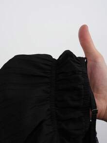 CovetEZ 女士黑色荷叶边下摆休闲吊带背心 - 黑色 - 查看 6