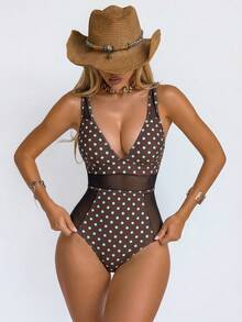 Shapewave Baju Renang One-Piece Elegan 26SS untuk Liburan Pantai Musim Panas, Kontrol Perut, Warna Hitam, dan Jala Kontras. - MultiWarna - View 4