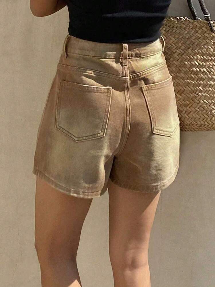 Cotton Washed Vintage Women Denim Shorts, Suitable For Party, Beach, Holiday, Summer