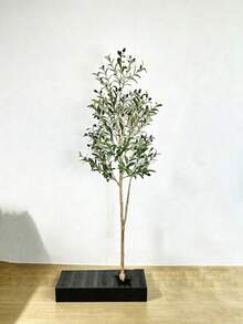 This Lifelike, Highly Realistic Olive Tree Is Easy To Assemble And Can Be Placed On The Ground (It Is Recommended To Place It In A Flowerpot With Pebbles). It Makes An Ideal Interior Decoration For Living Rooms, Offices, And Bedrooms, And Is Also Perfect For Modern Home And Event Decorations. It Requires No Maintenance And Remains Beautiful For An Extended Period! - Multicolor - View 5
