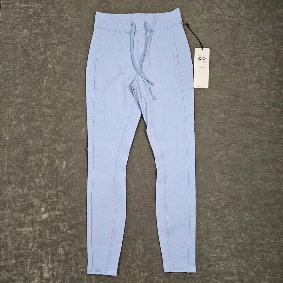 Alo Yoga Shorts HW CHECKPOINT BIKER Sweat Absorption Breathable Lightweight Solid Good Elasticity Easy To Wash Running Women Blue W6232R - BLUE SKIES - 淺藍色 - 查看 1