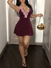 Slaydiva Lễ hội âm nhạc Xuân Hè mới, Ngày lễ tình nhân, Lễ Phục sinh, Mùa cưới, Mùa lễ hội, Kỳ nghỉ biển, Thường ngày, Thanh lịch, Đi làm, Mặc hàng ngày, Trang phục công sở, Kỳ nghỉ, Tiệc tùng, Du thuyền, Tiệc tùng, Cơ bản, Hẹn hò hàng ngày, Y2K, Cổ chữ V sâu gợi cảm, Cổ yếm, Thắt dây, Dáng chữ A, Gấu váy xòe, Váy ôm, Xanh da trời, Viền ren, Váy nâu, Váy ngắn nữ -Z - màu nâu - Xem 5