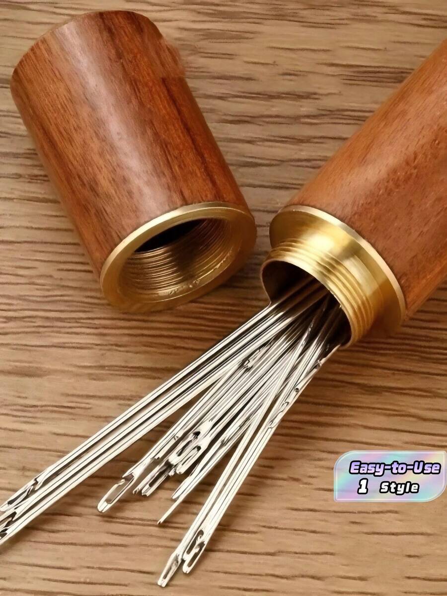 1 套 30 件老年人穿线器、缝纫针穿线器、缝纫针插入器、绣花针穿线器、红木针管、木针管、家用工业缝纫针穿线器 缝纫用品钩针工艺用品,适用于老年人、视障人士情人节、情人节、储物盒、储物容器 - 彩色 - 查看 1