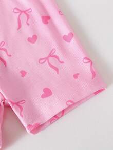 SHEIN Playful Pals 5件套女婴休闲短裤套装，柔软亲肤，款式可爱，百搭运动装，多种颜色可选，春夏款 - 彩色 - 查看 7