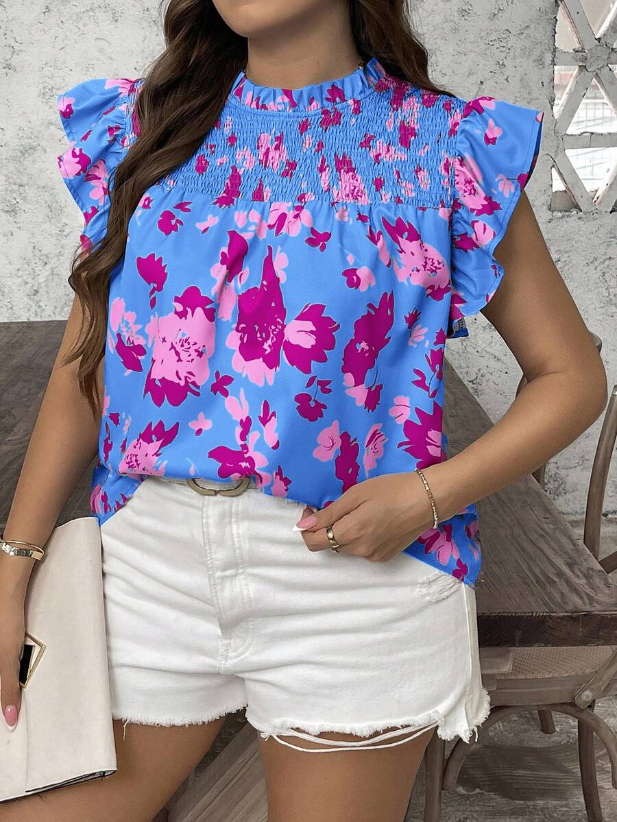 SHEIN LUNE 大码夏季休闲印花衬衫 - 彩色 - 查看 1