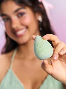 FanGlow THE POWERPUFF GIRLS X SHEIN 1pc Multi-Color Cartoon Buttercup & Heart Pattern Makeup Sponge - Green - View 6
