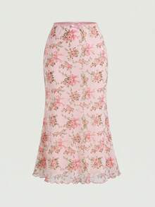 SHEIN MOD Bộ hai mảnh thắt nơ: Áo vạt lệch và chân váy đuôi cá cạp thấp – Phong cách giản dị, dễ thương và ngọt ngào; Hoàn hảo cho kỳ nghỉ, hẹn hò, dã ngoại, tiệc tùng, dạ hội, lễ hội và sinh nhật; Lãng mạn và đáng yêu. - Hồng - Xem 7