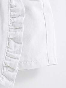 Váy denim xếp ly bồng bềnh dễ thương cho bé gái SHEIN, chất liệu co giãn cao, mềm mại thoải mái, kiểu dáng boho mùa xuân hè, điểm xuyết hoa văn. - Nhiều màu - Xem 4