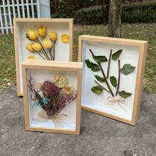 1个镂空干花装饰相框，DIY手工展示架，3D相框，适合节日和周年纪念日 - 彩色 - 查看 1
