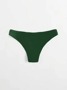 Swim Basics Solid Color Swim Bottoms For Beach Holiday Dark Green Summer Modest - Army Green - View 2
