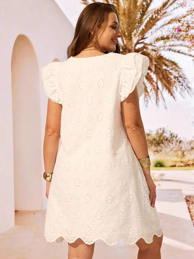 Plus Size Leopard Print Ruffled Hem Casual Vacation Dress,Vacation Outfits Woman,Summer Clothes Beach Outfit For Women Summer Outfits For Women Casual Dresses For Women