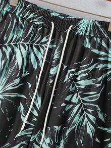 Manfinity RSRT Men's Coconut Tree Print Crew Neck Top And Shorts Casual Daily Outfit, Holiday - Multicolor - View 7