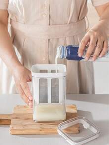 Madebyblanc Colador de yogur, fabricante de yogur griego, colador de queso de cold brew, separador de suero, filtro de malla fina, kit de elaboración de queso casero con recipiente - Multicolor - Ver 10
