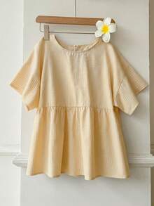 SHEIN EZwear 黄色条纹梭织女式衬衫 - 黃色 - 查看 10