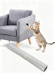 Cat Scratch Film Self-Adhesive, Transparent Sofa Scratch Protection, Anti-Scratch Wall, Furniture Scratch Protection Tape For Sofa Wall Door, Ideal For Furniture Sofa Wall Door Protection - transparent - View 2