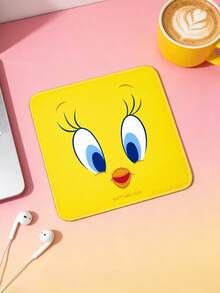 LOONEY TUNES X SHEIN Tấm lót chuột hoạt hình Tweedy Bird, màu vàng, hình chú chim Tweedy mắt to dễ thương, chống trượt, thích hợp cho văn phòng và chơi game. - Xem 4