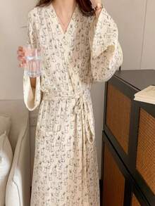 2026新款可爱兔子长袖浴袍女休闲家居睡衣春夏款 - 彩色 - 查看 3
