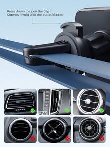 Teckwe Cargador inalámbrico para auto MagSafe, soporte magnético para teléfono de auto, compatible con series 16/15/14/13/12, carga rápida, accesorios para auto - Negro - Ver 5