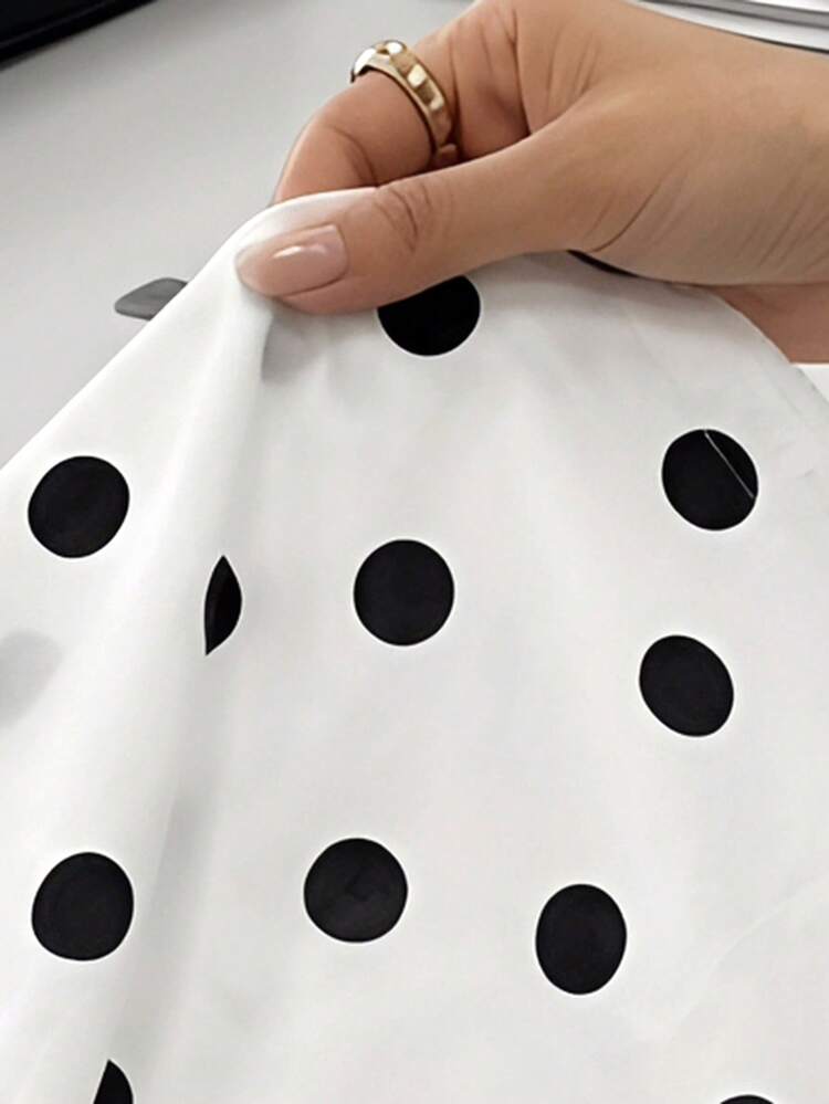 Women's Polka Dot A-Line Bubble Hem Camisole Camisole, Suitable For Spring & Summer