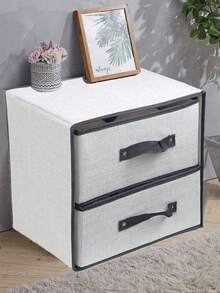 2-Drawer Fabric Storage Organizer For Underwear Socks Bras, Linen Closet & Dresser Drawer Insert, White Collapsible Bin For Bedroom Clothing Decor Must Have - Multicolor - View 9