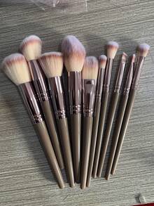 Set de pensule de machiaj, Set de pensule pentru amestecarea fardului de pleoape din păr sintetic de înaltă calitate, Instrumente cosmetice, Cadouri, Pensule de machiaj profesionale - cafea maro - Vizualizare 16