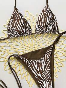 Swim SXY Zebra Print Tankini Swimwear Set - Multicolor - View 3