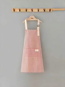 1PC ADJUSTABLE COLORFUL STRIPED APRON WITH POCKET GREEN STRIPES UNISEX FOR KITCHEN COOKING BBQ MACHINE WASHABLE CHRISTMAS GIFT - Multicolor - View 11