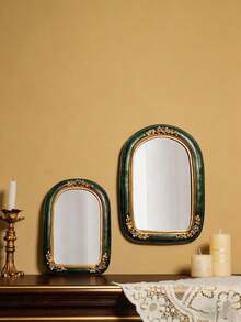 Cirelle 1Pc S/M Wall Hanging Mirror, European Style Resin Mirror, INS Style Mirror, Resin Ornament, Wedding Ceremony Wedding Photo Mirror, Wall Decoration - multicolor - View 6