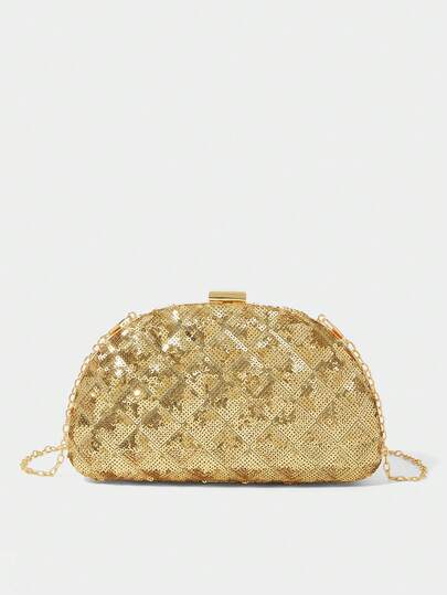 SHECARRY Bolsos de noche para damas y mujeres, bolsos de mano, bolsos cruzados, dorado, bolso dorado, lentejuelas, acolchado, de moda, de lujo, para cóctel, fiesta, baile de graduación, club, cita, cumpleaños, noche, banquete, para chicas, damas, mujeres, universidad, estudiantes, para novias, damas de honor, invitados de boda, luna de miel