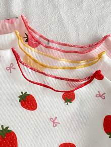Set Piyama Bayi Perempuan 6pcs/Set Atasan Lengan Pendek dan Celana Motif Buah Kartun - MultiWarna - View 4