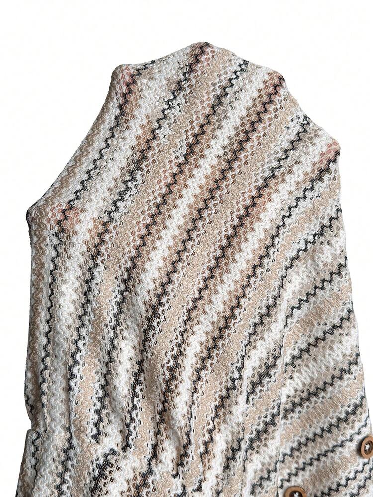 Plus Size Women Striped Patchwork Ruched Casual Versatile Daily Wear Top