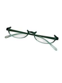 Joivida 1Pc Japanese Style Half-Rimless Oval Eyeglasses, No-Lens Decorative Glasses For Cosplay, Multiple Colors Available (Red, Green, Tea), Anime & Y2K - Multicolor - View 6