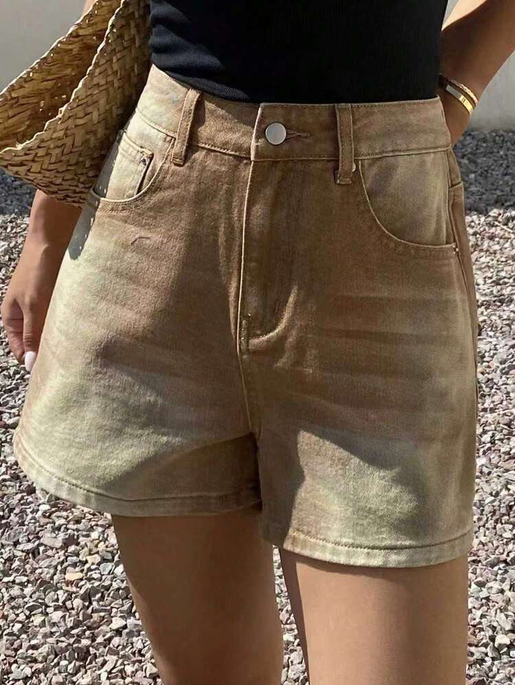Cotton Washed Vintage Women Denim Shorts, Suitable For Party, Beach, Holiday, Summer
