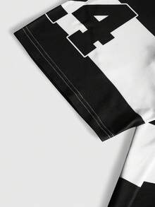 ROMWE MEN Street Life 男士字母印花休闲百搭通勤短袖Polo衫 - 彩色 - 查看 4
