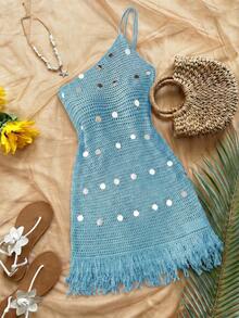 Breezaya Đầm đi biển mùa hè mới, Trang phục đi biển cho nữ, Quần jeans, Đầm dự tiệc lấp lánh gợi cảm sang trọng cho nữ, Trang phục đi biển cho nữ, Đầm lấp lánh, Đầm đính sequin, Áo lấp lánh, Đầm dự tiệc, Đầm dự tiệc thanh lịch, Đầm dự tiệc sang trọng - Màu xanh lam - Xem 8