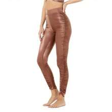 Alo Yoga Leggings HIGH WAIST CINCHED Sweat Absorption Breathable Lightweight Solid Good Elasticity Easy To Wash Gym Daily Women Brick Red W5967R - CHESTNUT SHINE - 磚紅色 - 查看 2