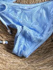 Swim Chiccia 26SS 春夏沙滩度假纹理绿色钢圈聚拢比基尼两件套 - 藍色 - 查看 5